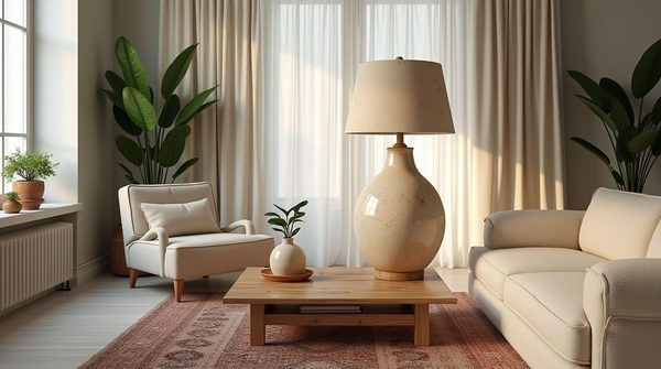 Pour une décoration bohème réussie : optez pour une lampe en travertin